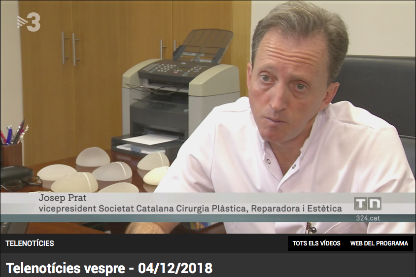 Reportatge amb el doctor Josep Prat, vicepresident de la SCCPRE, al Telenotícies vespre TV3