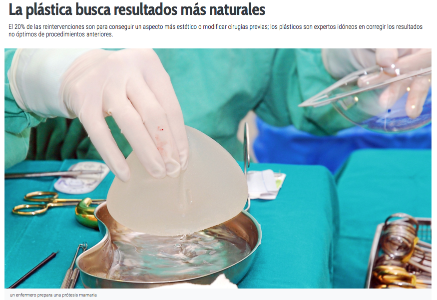 Reportatge SCCPRE a Diario Médico: La plástica busca resultados más naturales