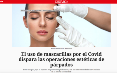 Notícia a Crónica Global sobre l’augment de cirurgies de les parpelles després del confinament