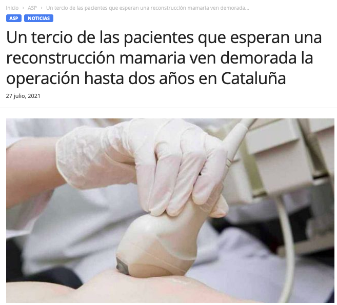 La nota de premsa sobre el temps d’espera per a una reconstrucció mamària, a mitjans especialitzats en sanitat